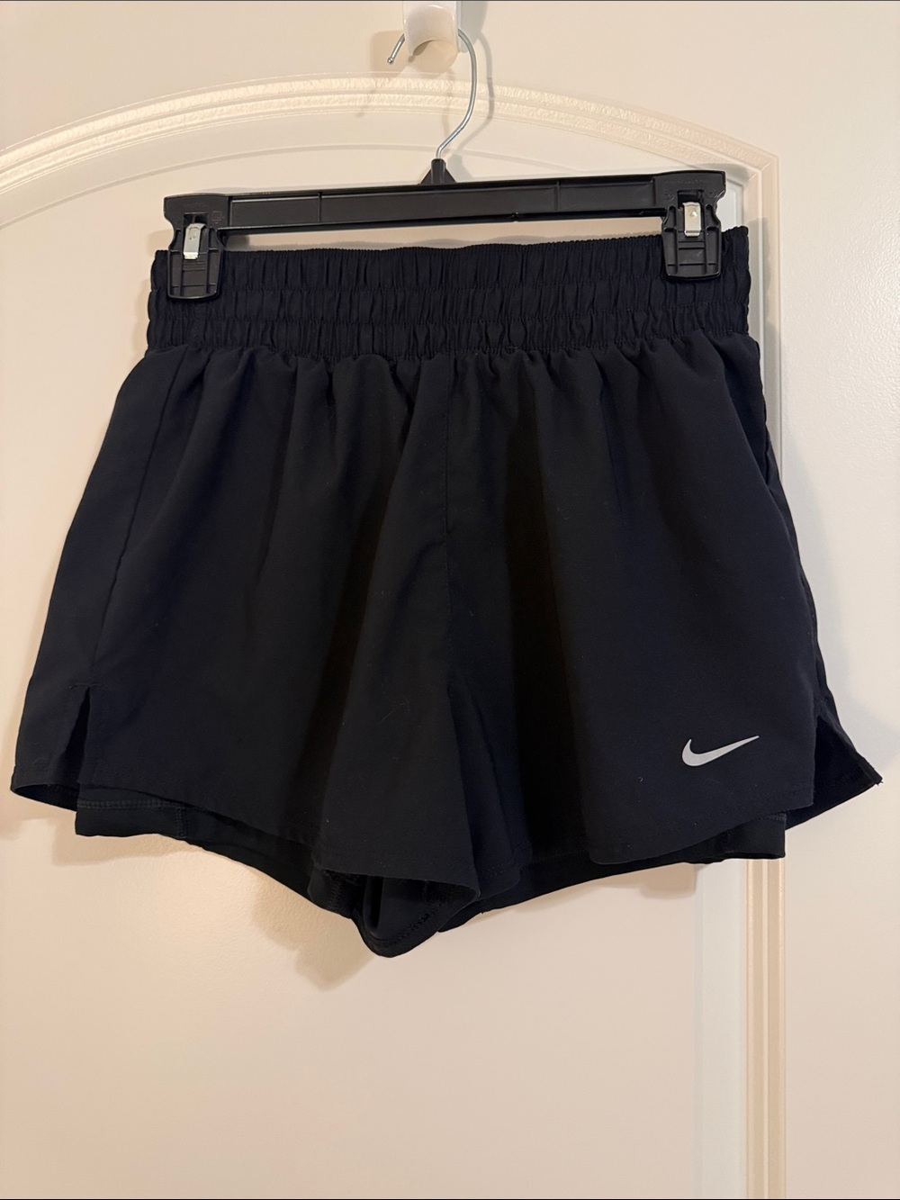 Nike Women's Black Athletic Shorts with Reflective Swoosh